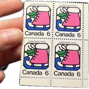 🎈5/$20 - #625 CANDA 1973 “Ice Skate” 6¢ LL 4-Stamp Plate Block.